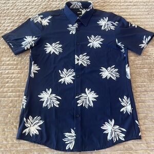 Hugo Boss Navy Blue Floral Casual Button Down Shirt